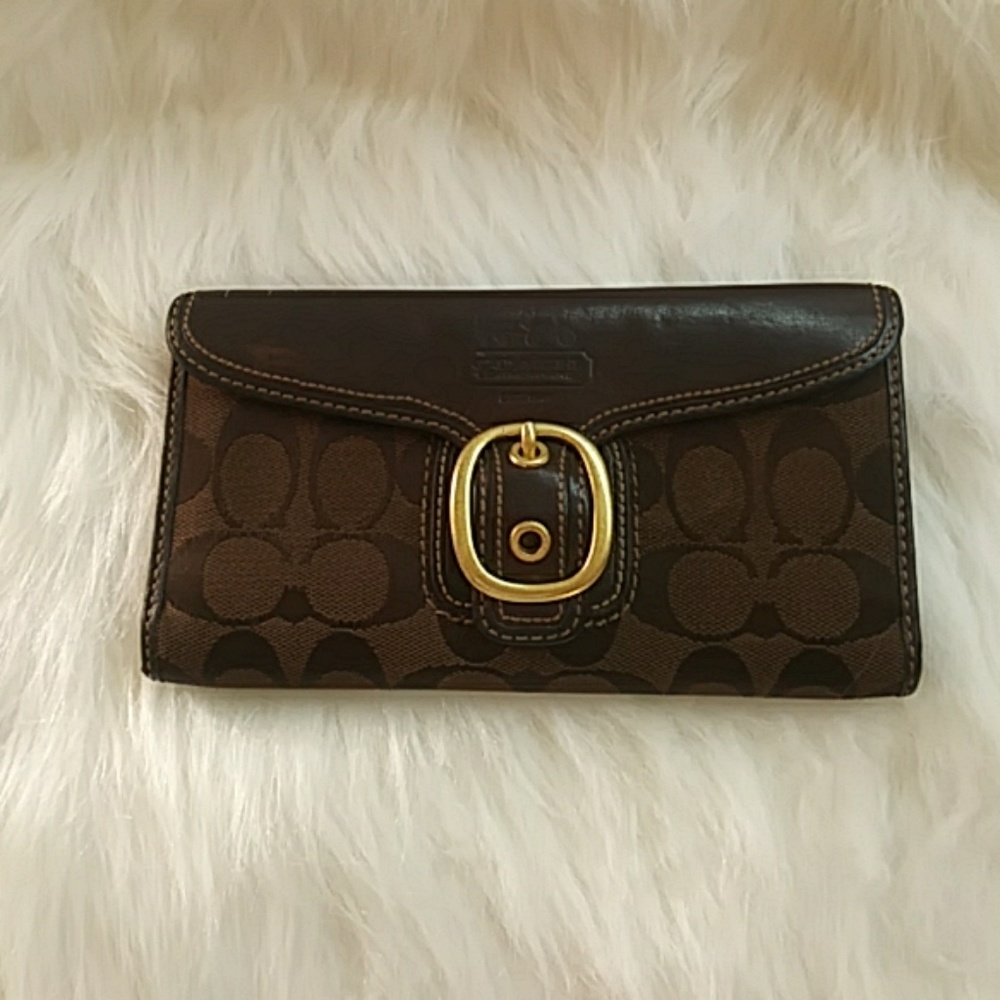 Coach Signature Bleeker in Fuchsia Leather wallet - Picture 2 of 8